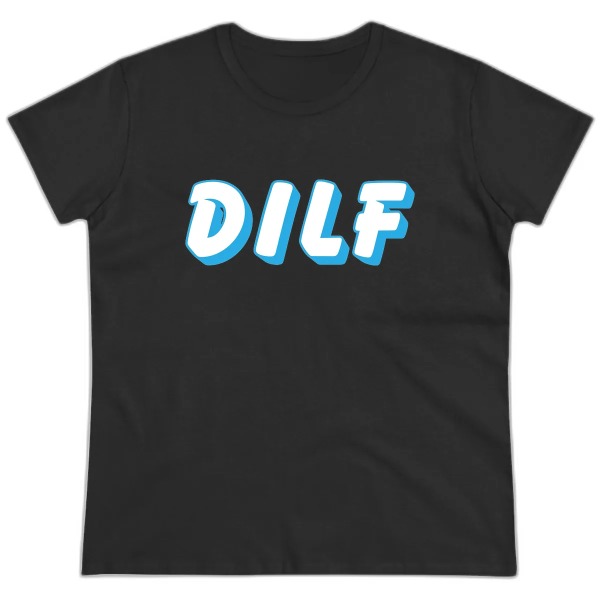 DLSF Bold Typography Design Ladies Tee in Black