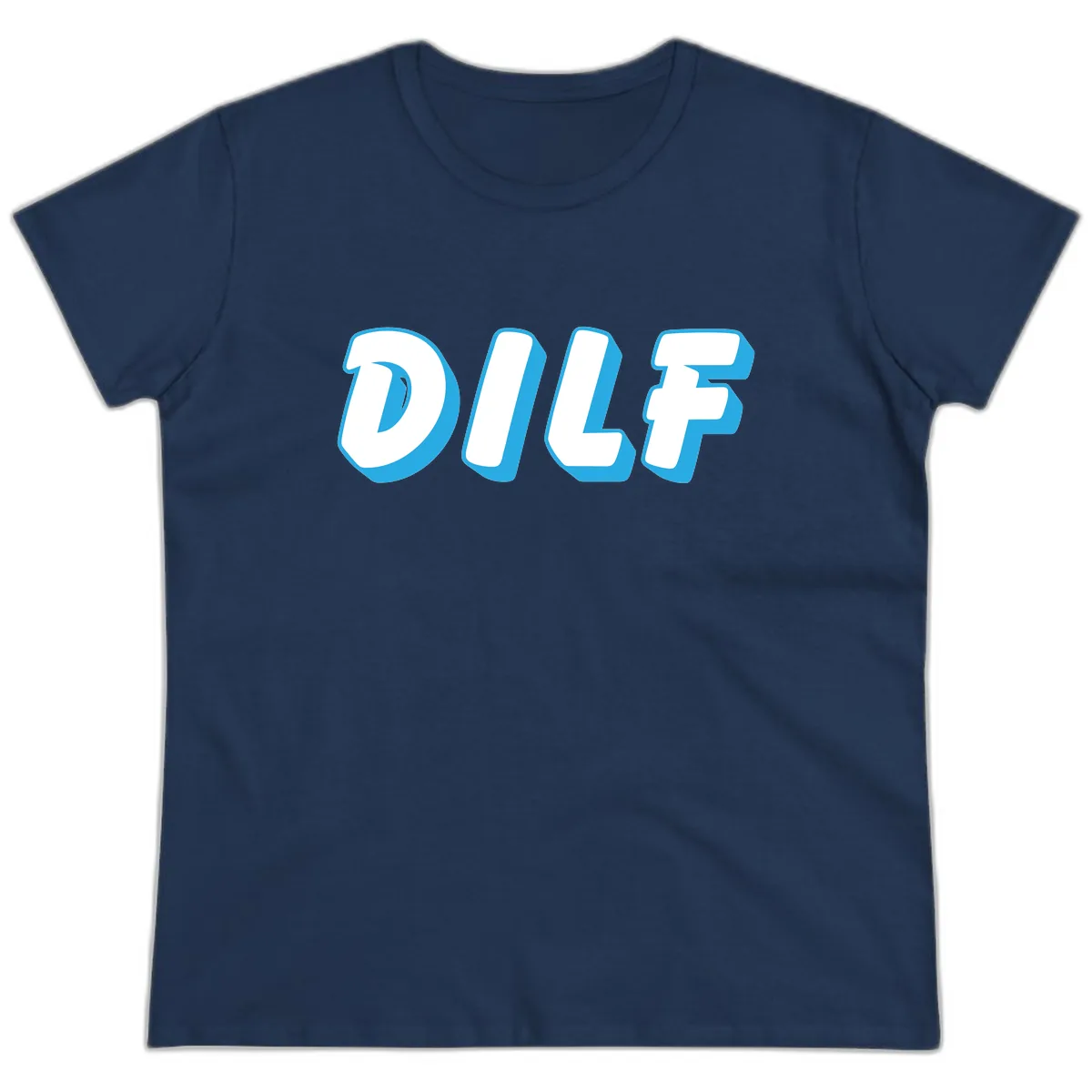 DLSF Bold Typography Design Ladies Tee in Navy