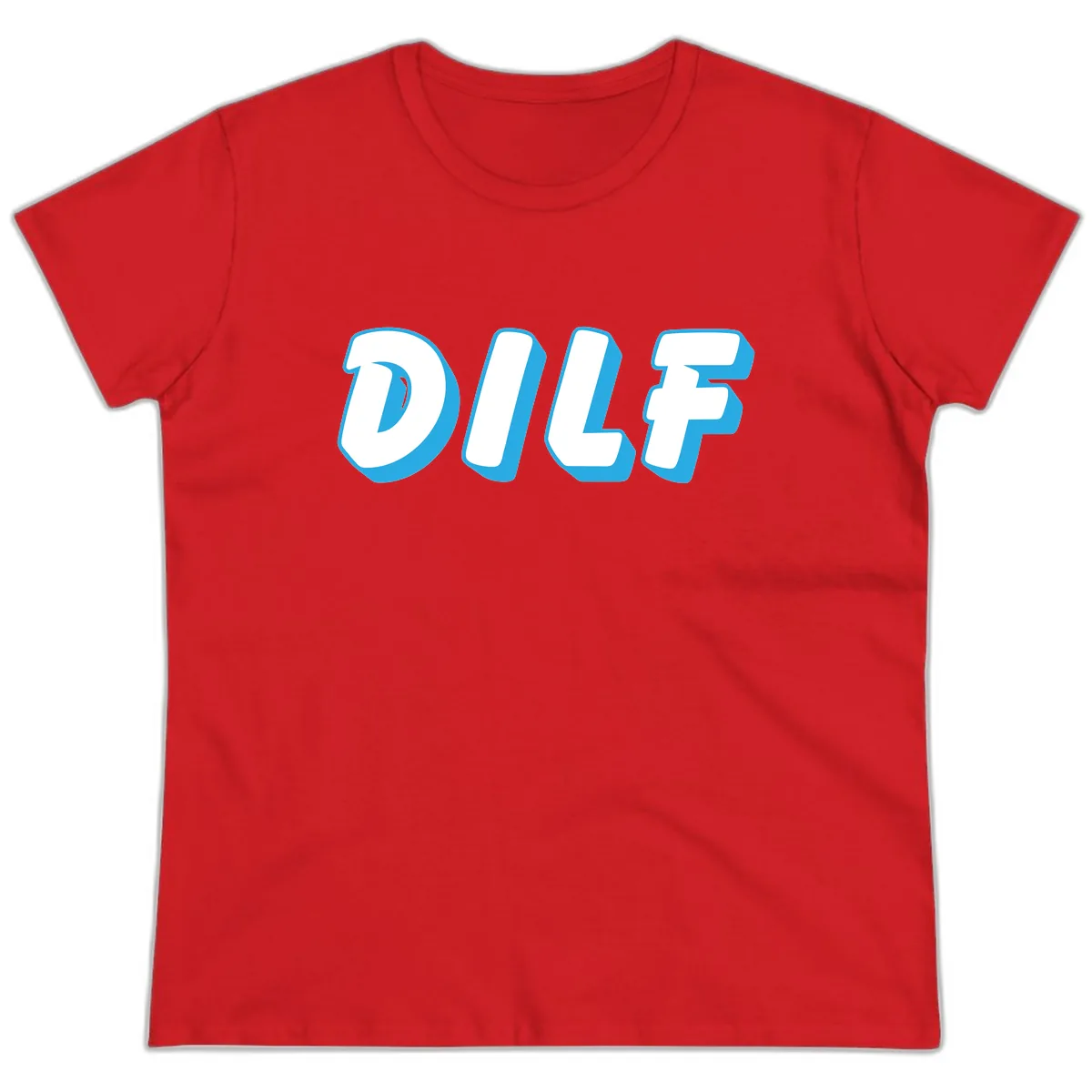 DLSF Bold Typography Design Ladies Tee in Red