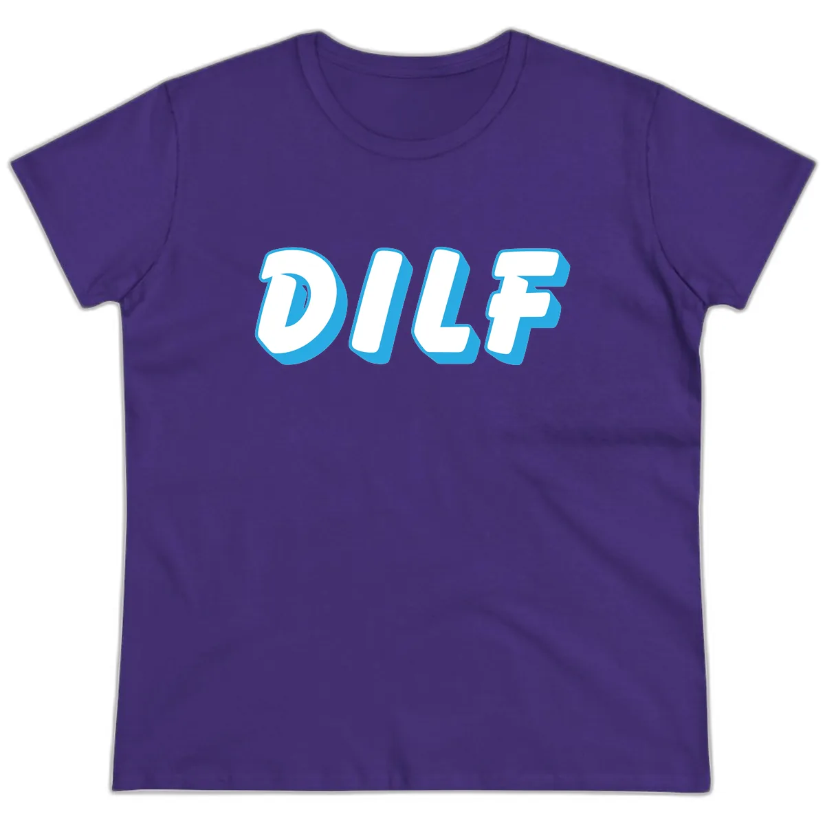 DLSF Bold Typography Design Ladies Tee in Purple