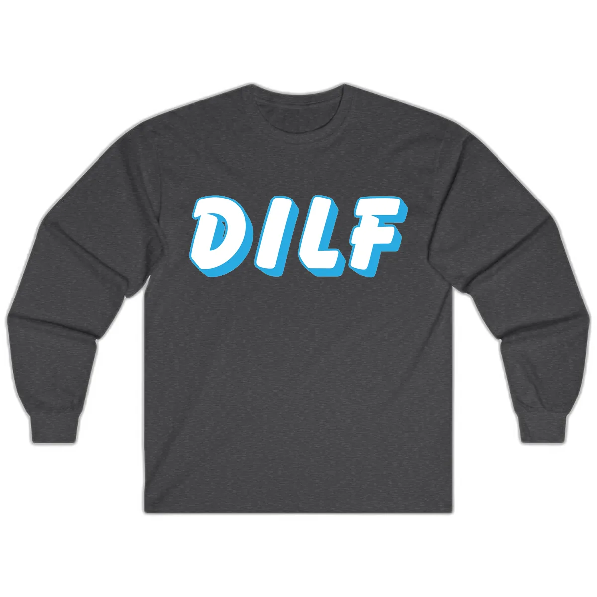 DLSF Bold Typography Design Long Sleeve in Dark Heather