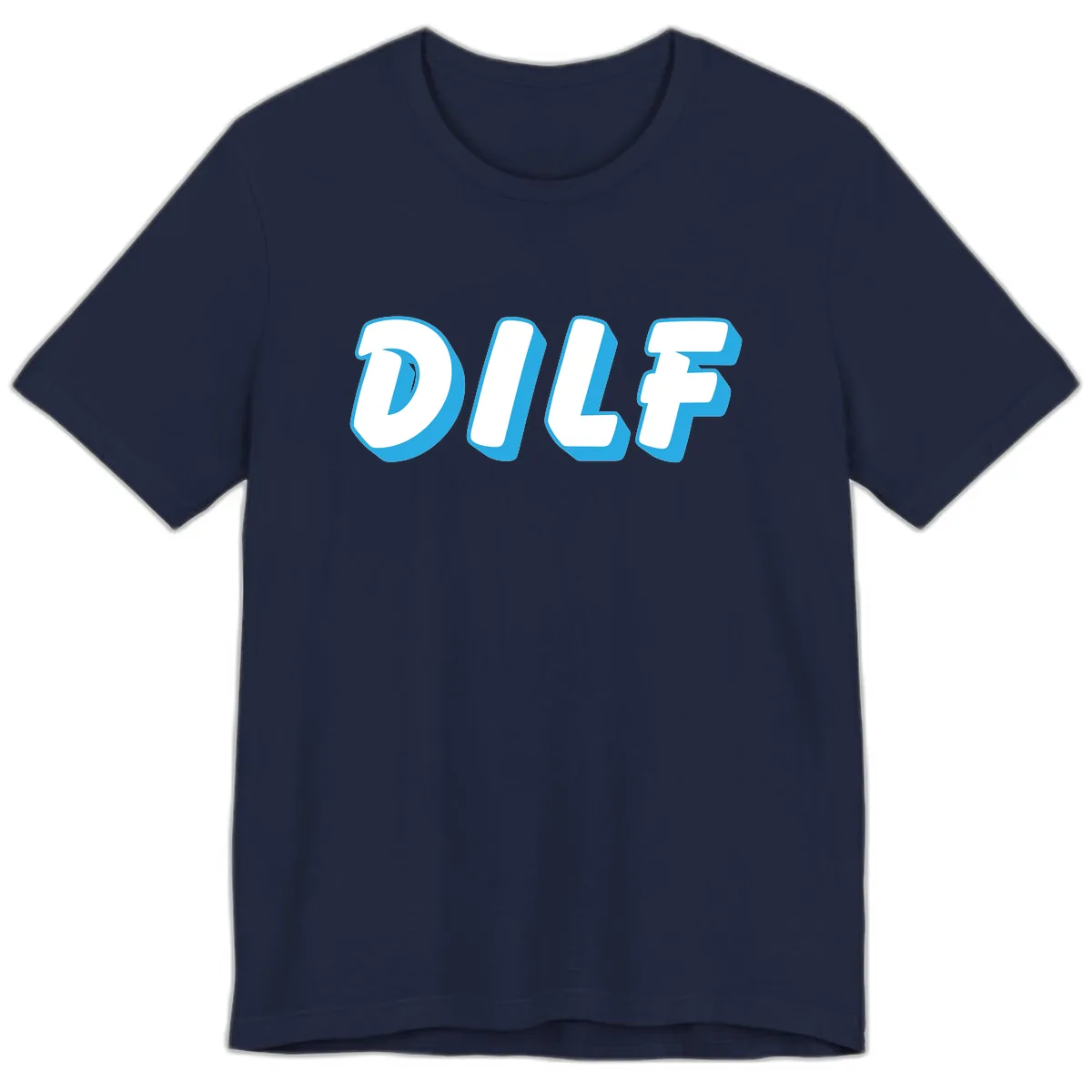 DLSF Bold Typography Design Premium T-Shirt in Navy