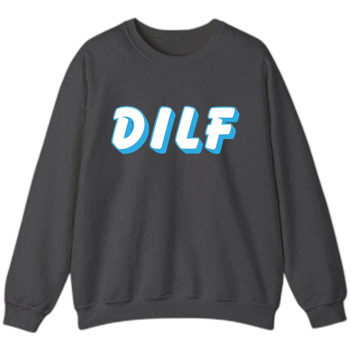 DLSF Bold Typography Design Sweatshirt in Dark Heather