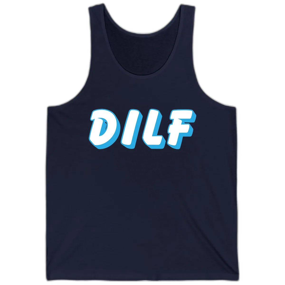 DLSF Bold Typography Design Tank in Navy