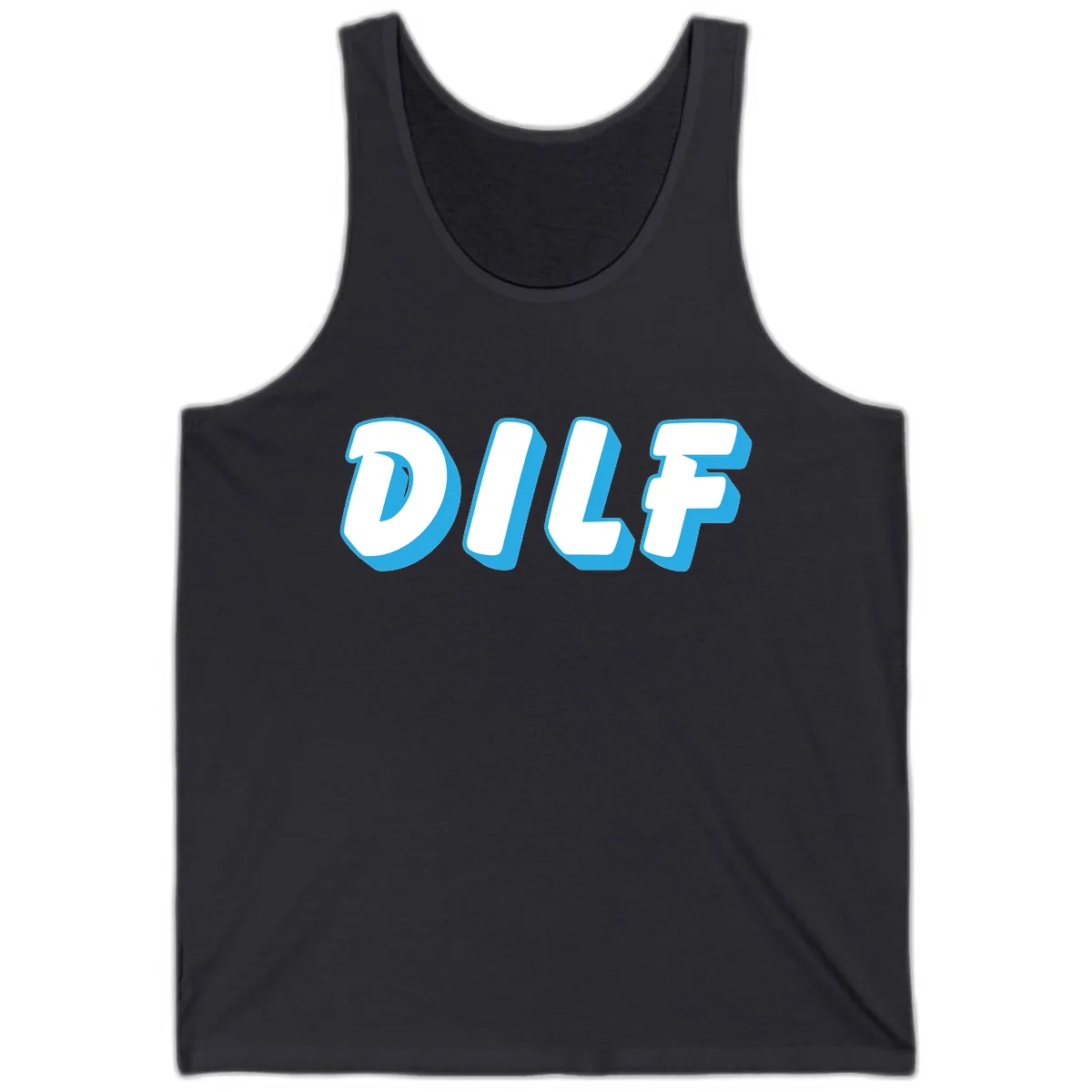 DLSF Bold Typography Design Tank in Dark Grey