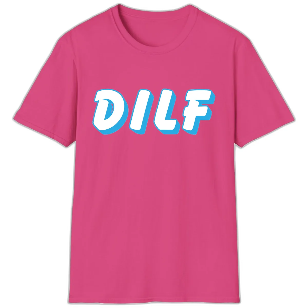 DLSF Bold Typography Design T-Shirt in Heliconia