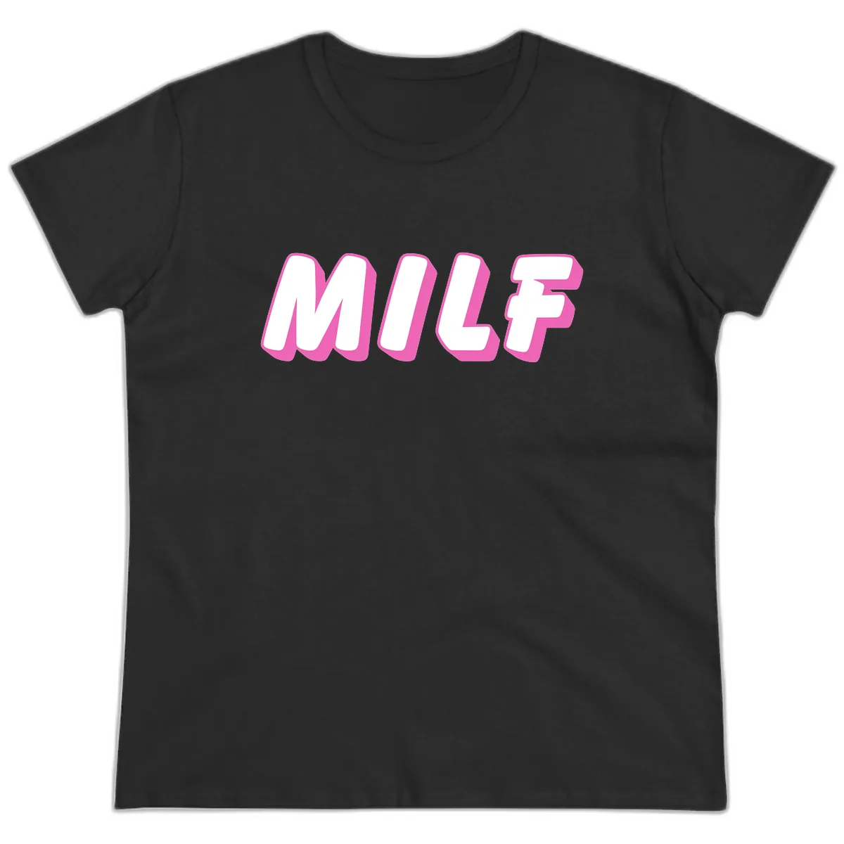 Milf Squad Forever Pride Graphic Ladies Tee in Black