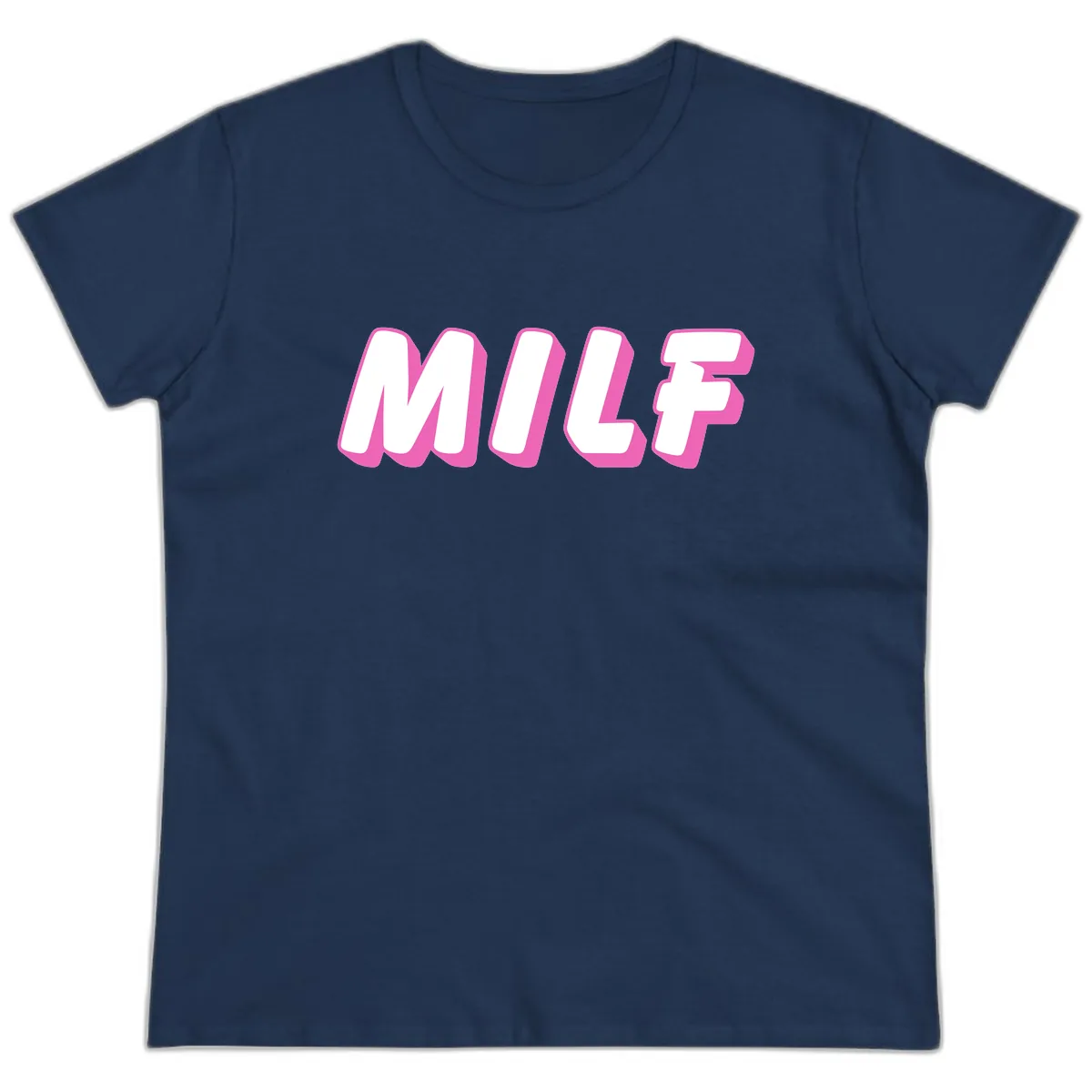 Milf Squad Forever Pride Graphic Ladies Tee in Navy