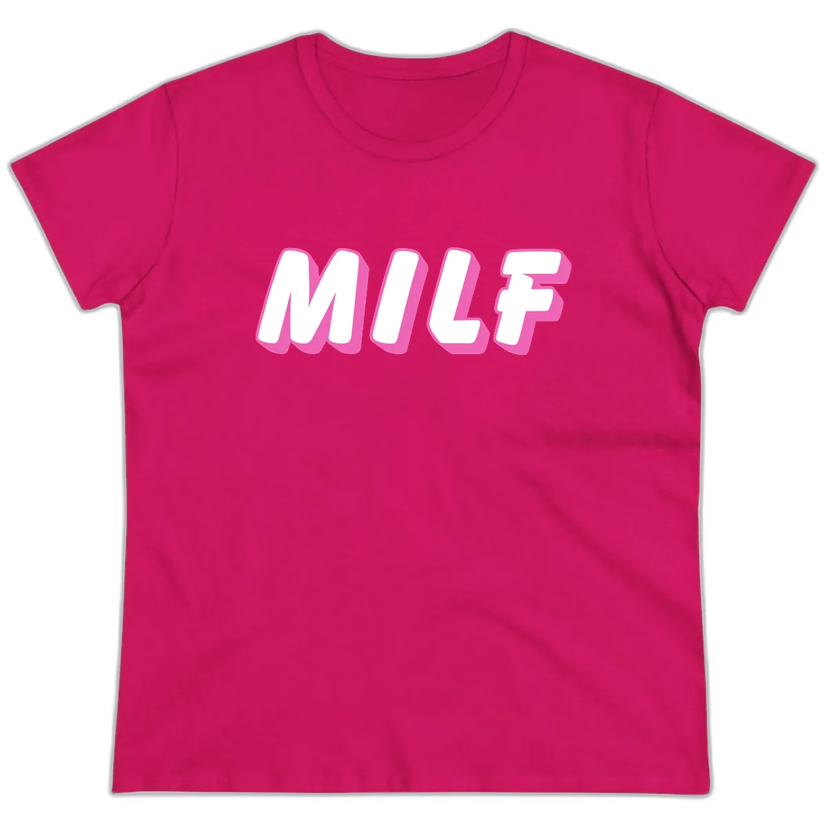Milf Squad Forever Pride Graphic Ladies Tee in Heliconia