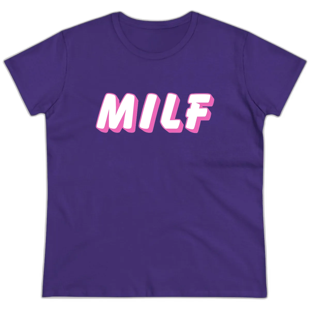 Milf Squad Forever Pride Graphic Ladies Tee in Purple