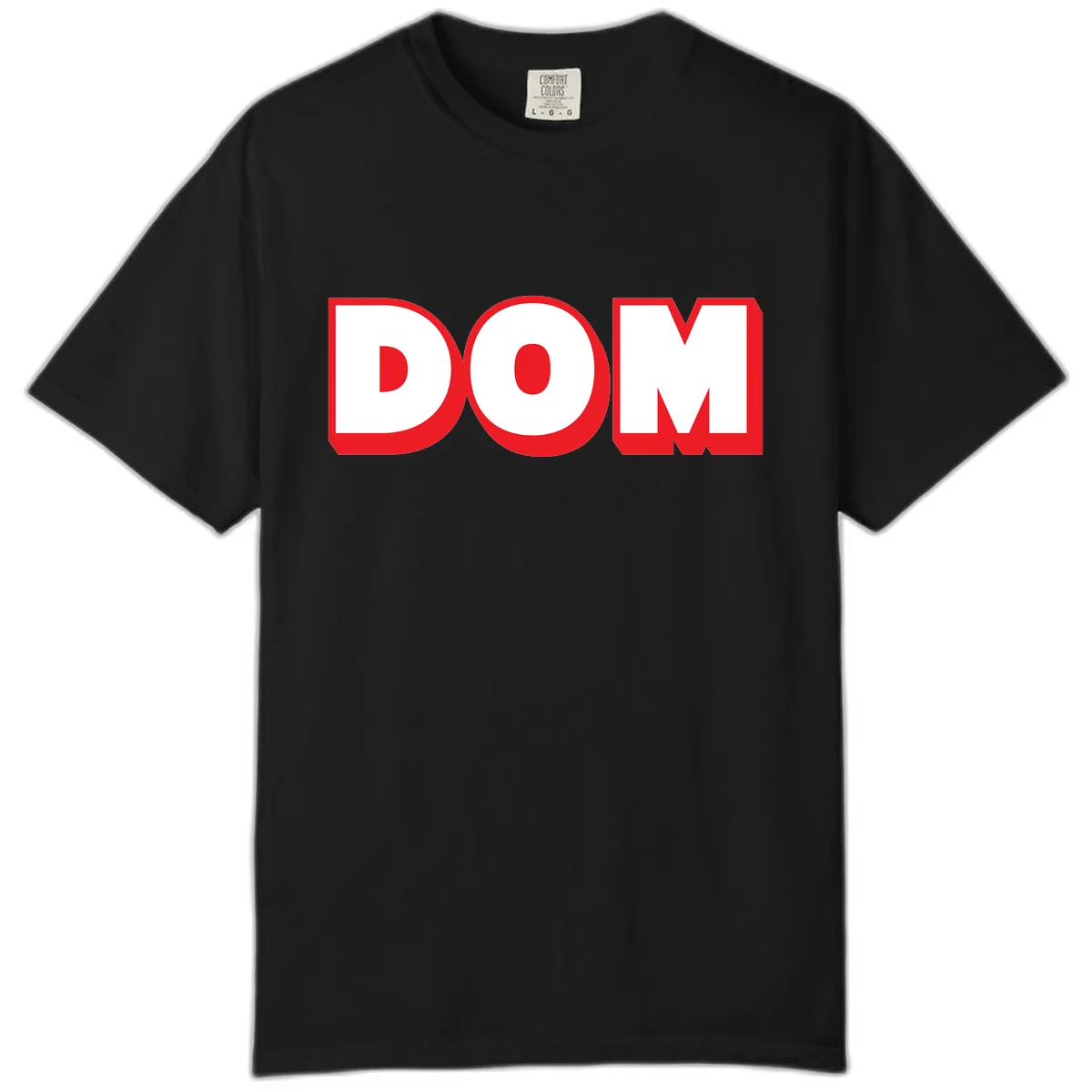 DOM Bold Red Typography Comfort Color in Black