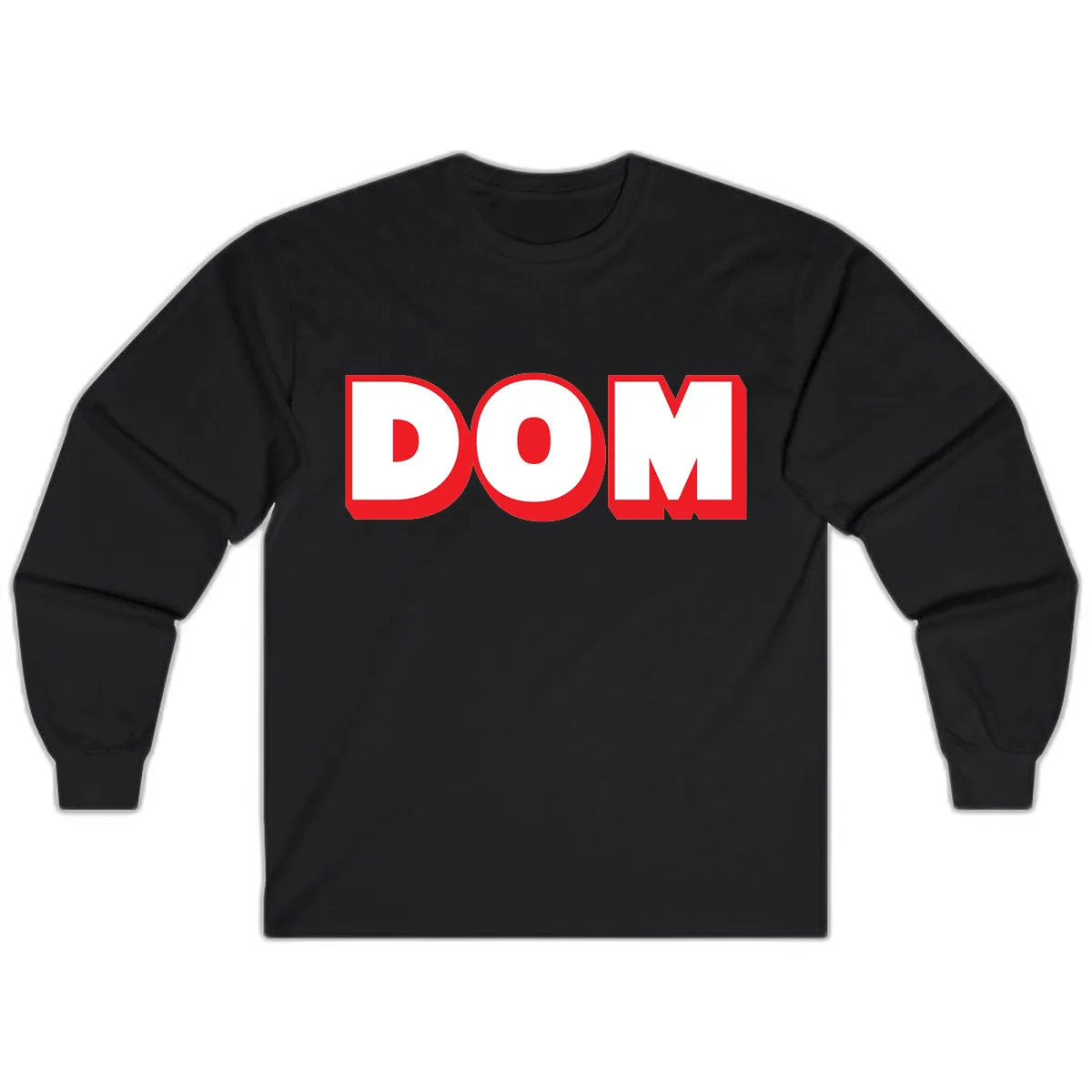 DOM Bold Red Typography Long Sleeve in Black