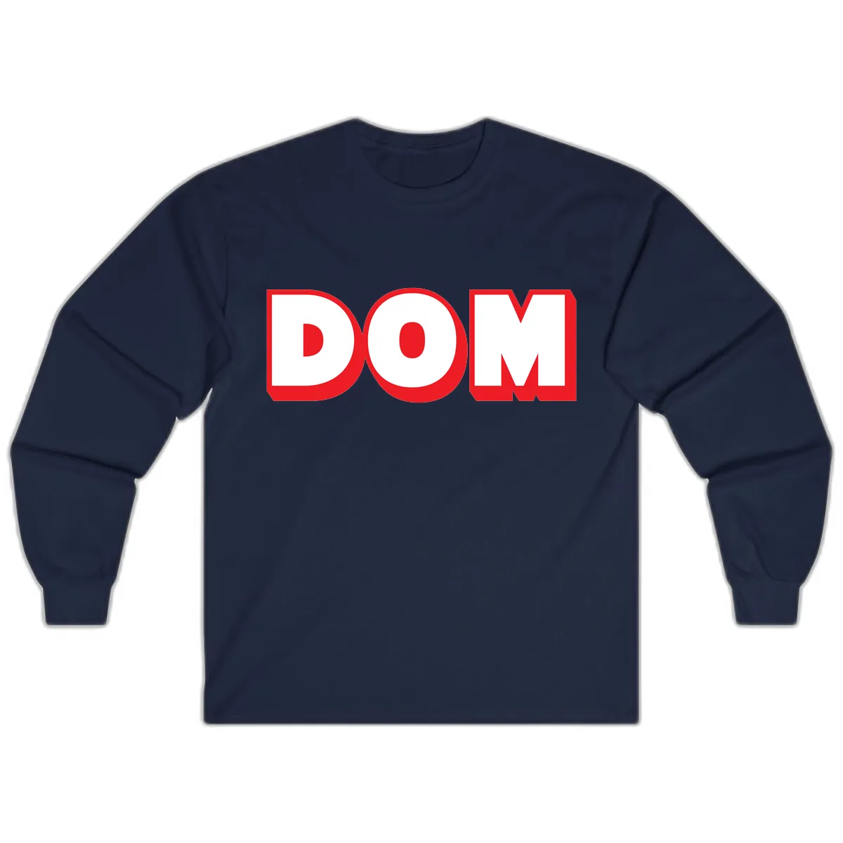 DOM Bold Red Typography Long Sleeve in Navy