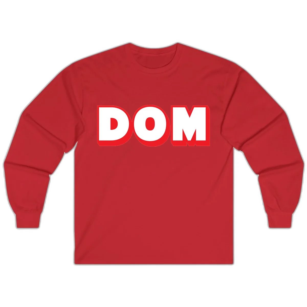 DOM Bold Red Typography Long Sleeve in Red