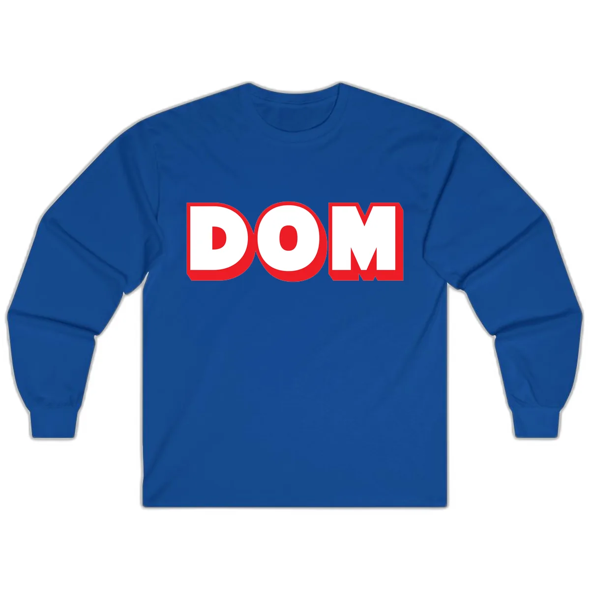 DOM Bold Red Typography Long Sleeve in Royal