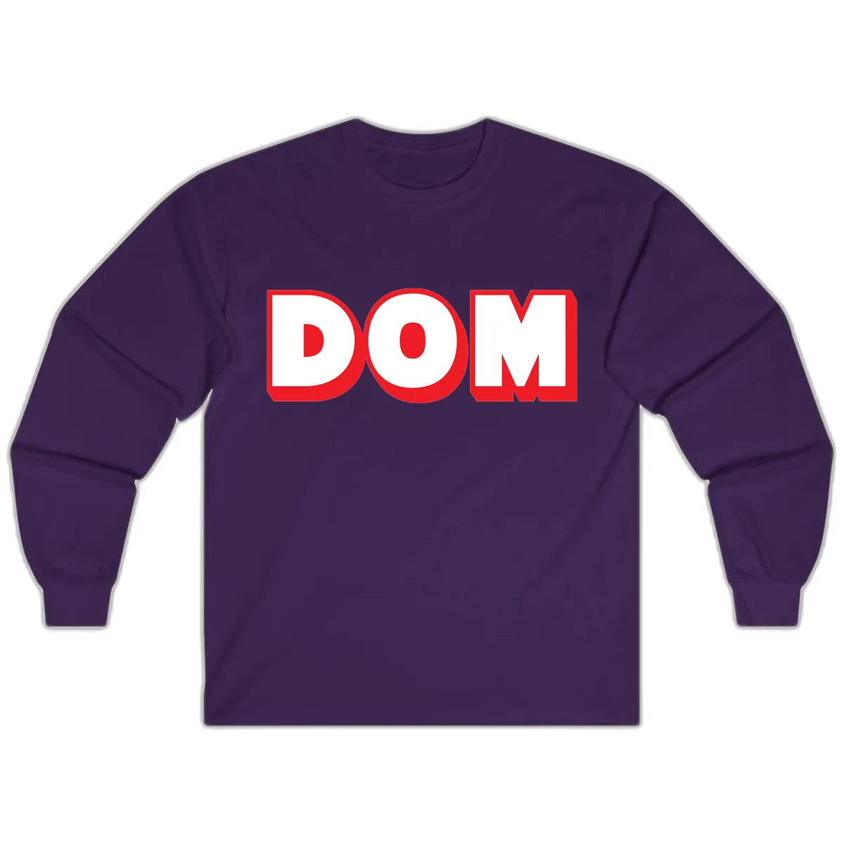 DOM Bold Red Typography Long Sleeve in Purple