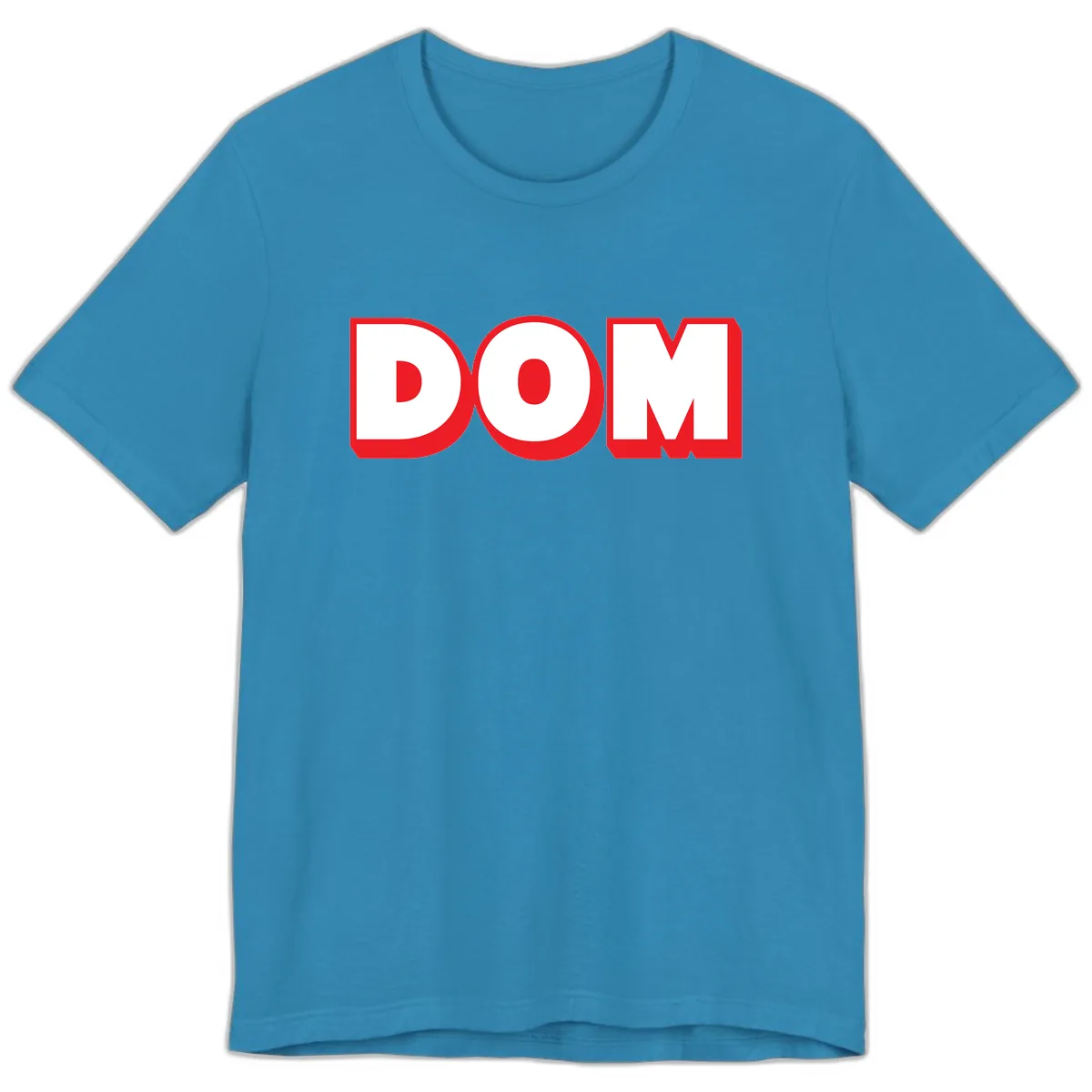DOM Bold Red Typography Premium T-Shirt in Aqua