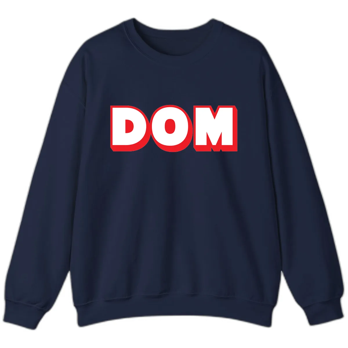DOM Bold Red Typography Sweatshirt in Navy