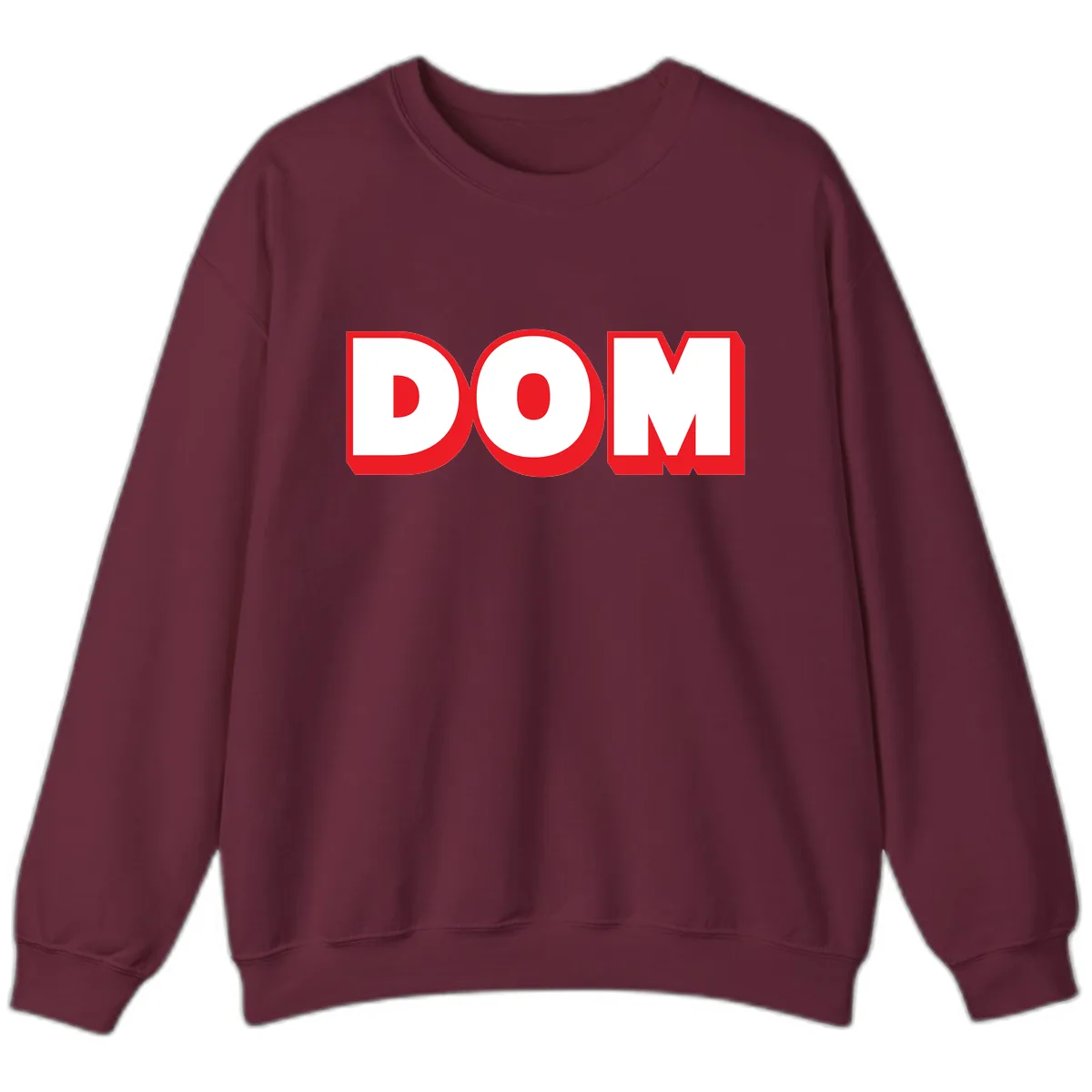 DOM Bold Red Typography Sweatshirt in Maroon