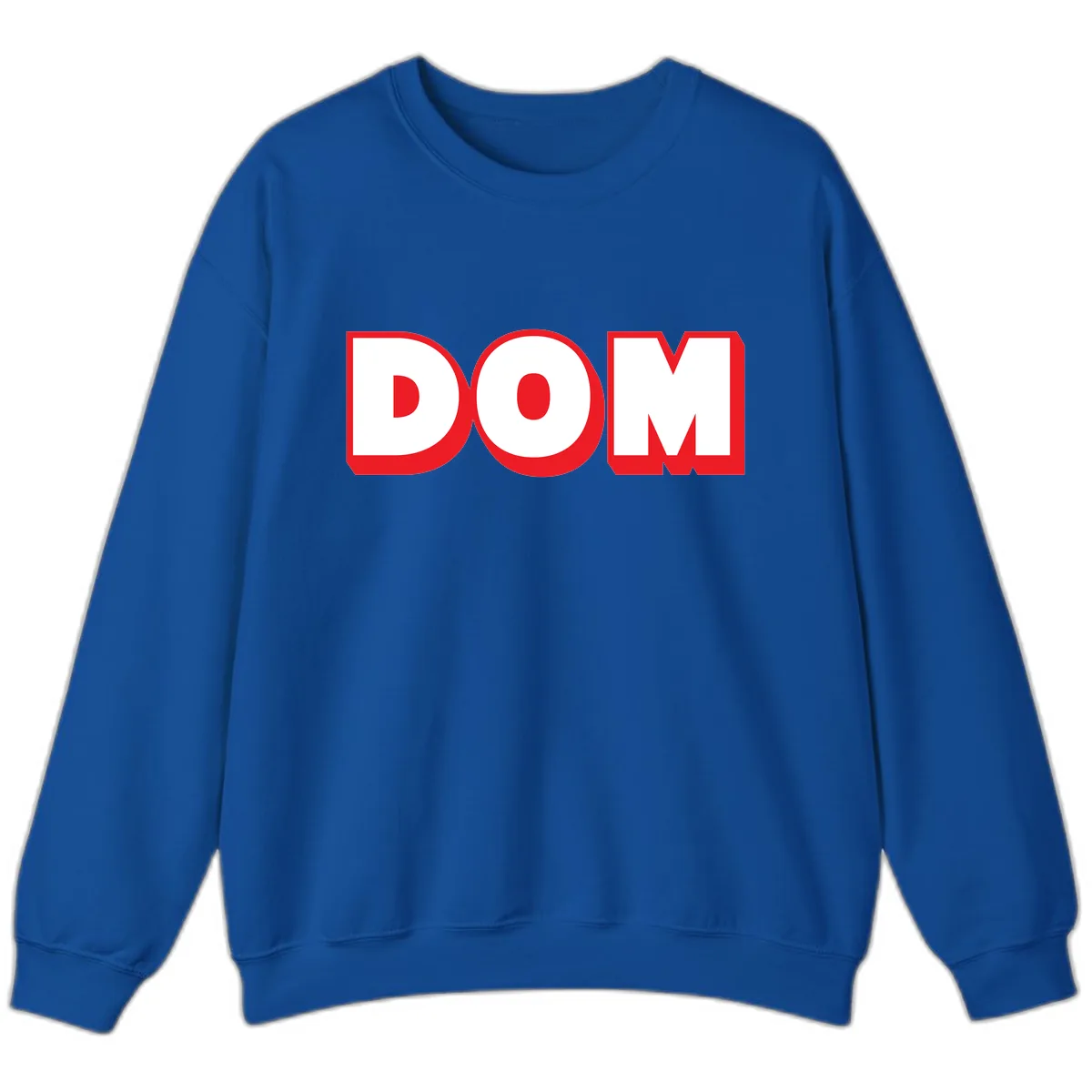 DOM Bold Red Typography Sweatshirt in Royal