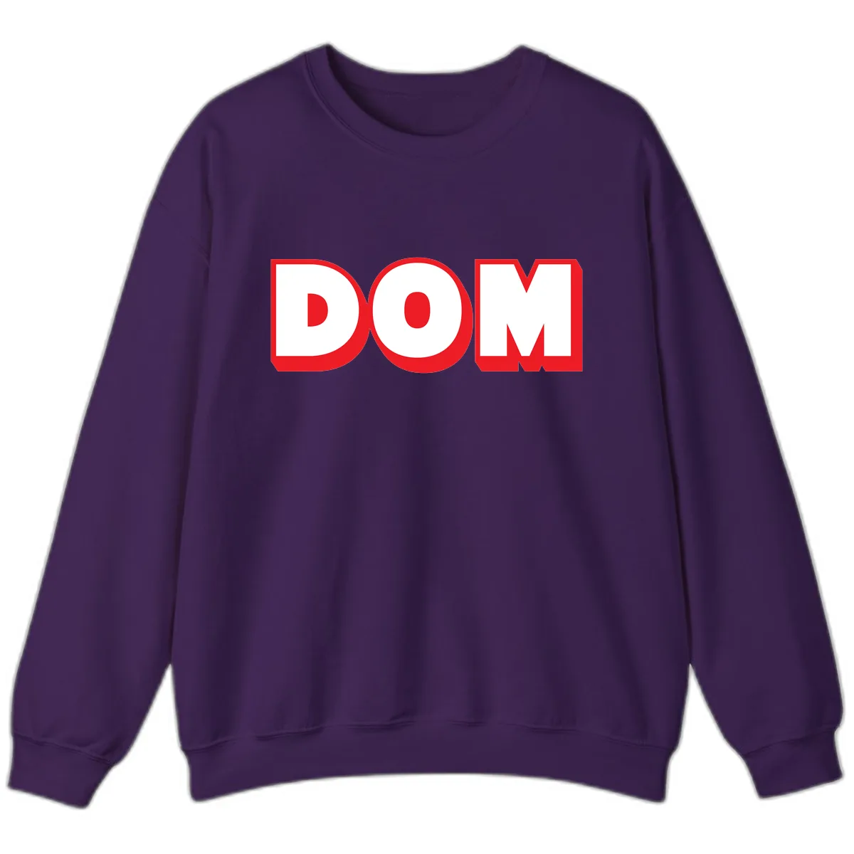 DOM Bold Red Typography Sweatshirt in Purple