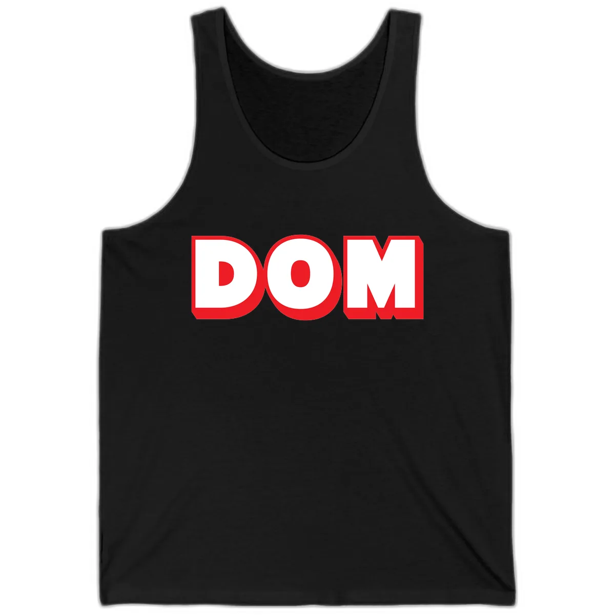 DOM Bold Red Typography Tank in Black
