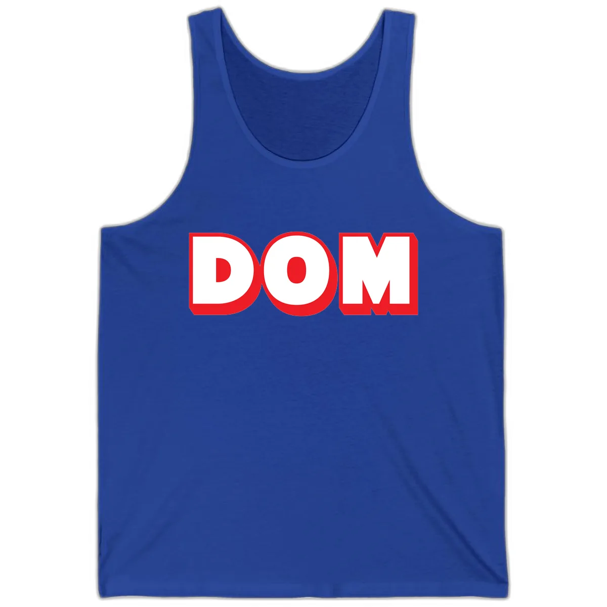DOM Bold Red Typography Tank in True Royal