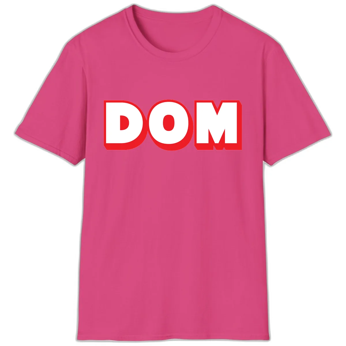 DOM Bold Red Typography T-Shirt in Heliconia