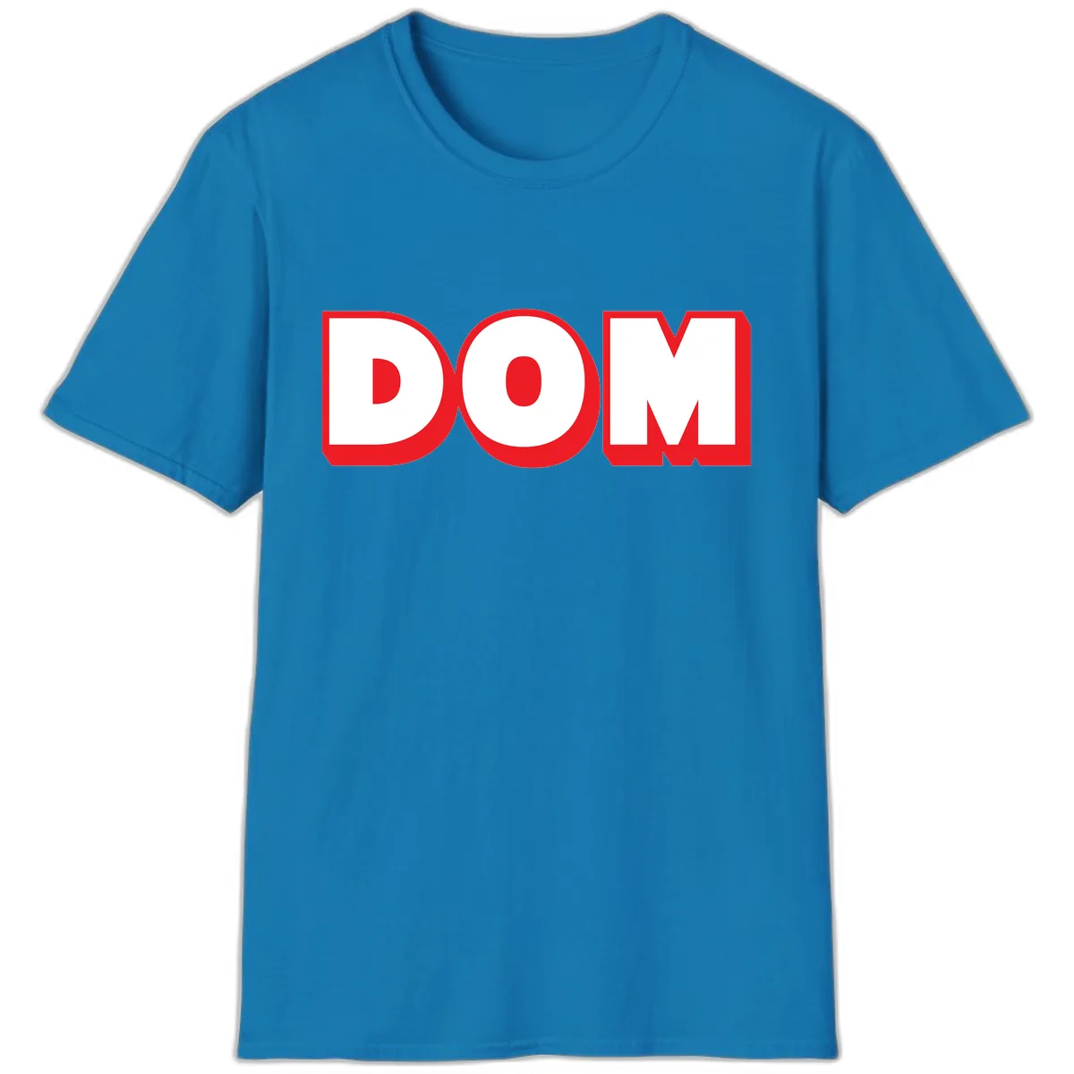 DOM Bold Red Typography T-Shirt in Sapphire