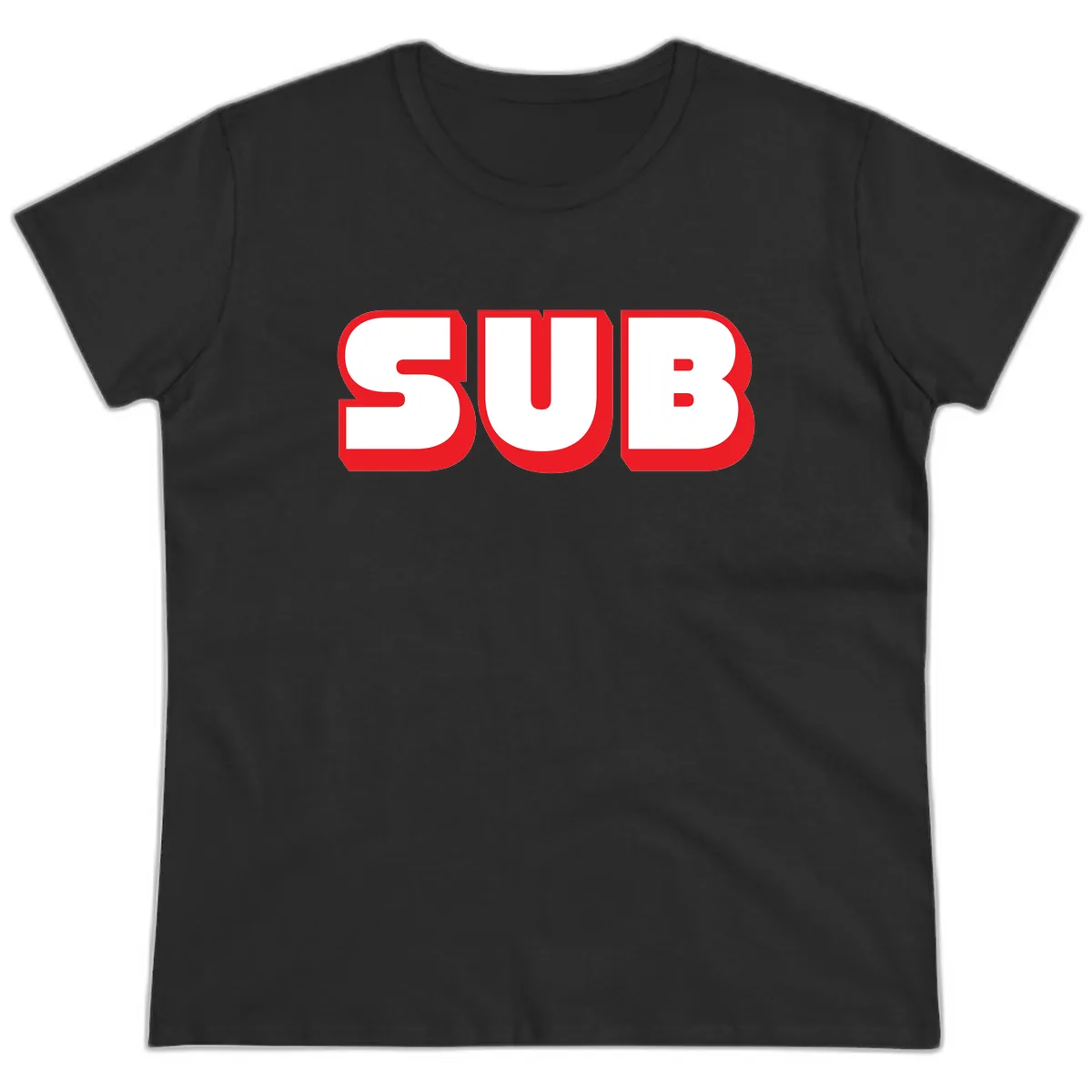 Sub Three Bold Graphic Ladies Tee in Black