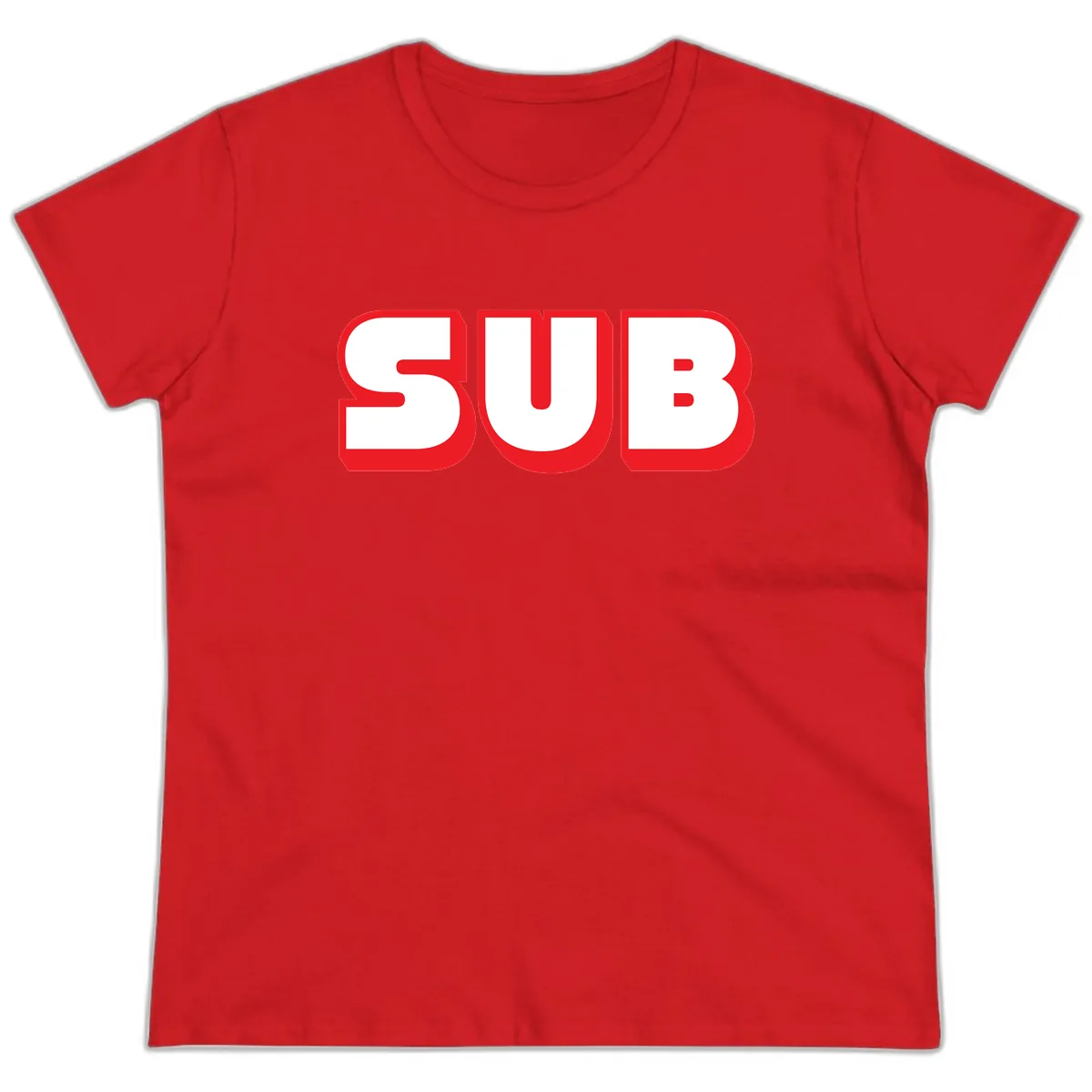 Sub Three Bold Graphic Ladies Tee in Red