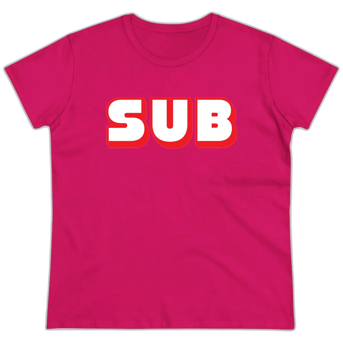 Sub Three Bold Graphic Ladies Tee in Heliconia