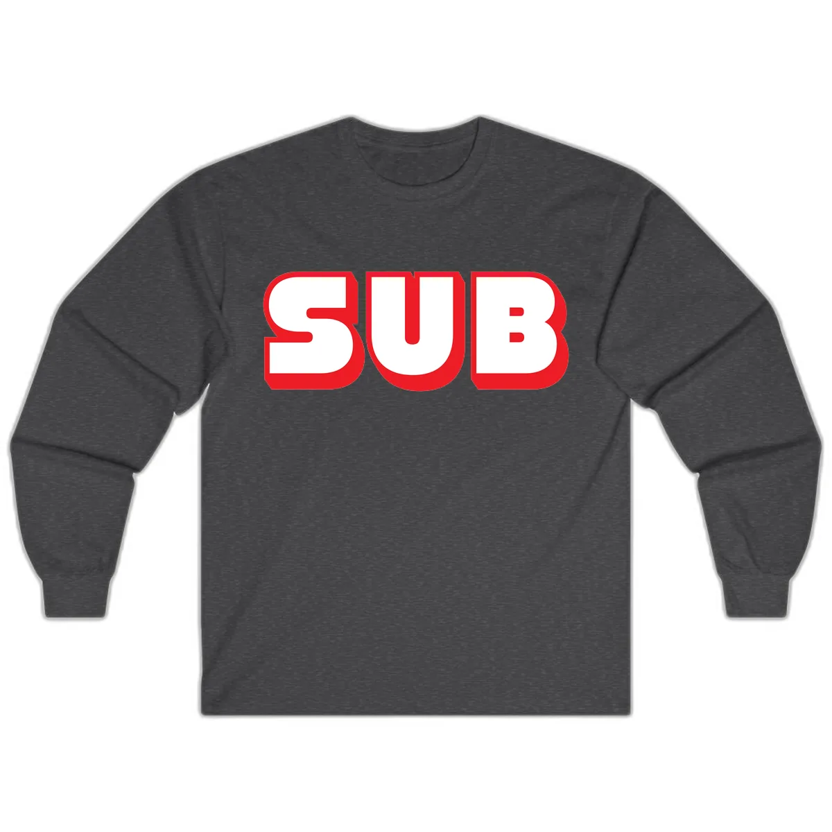 Sub Three Bold Graphic Long Sleeve in Dark Heather