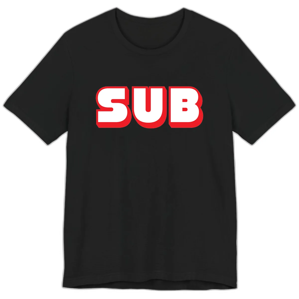 Sub Three Bold Graphic Premium T-Shirt in Black