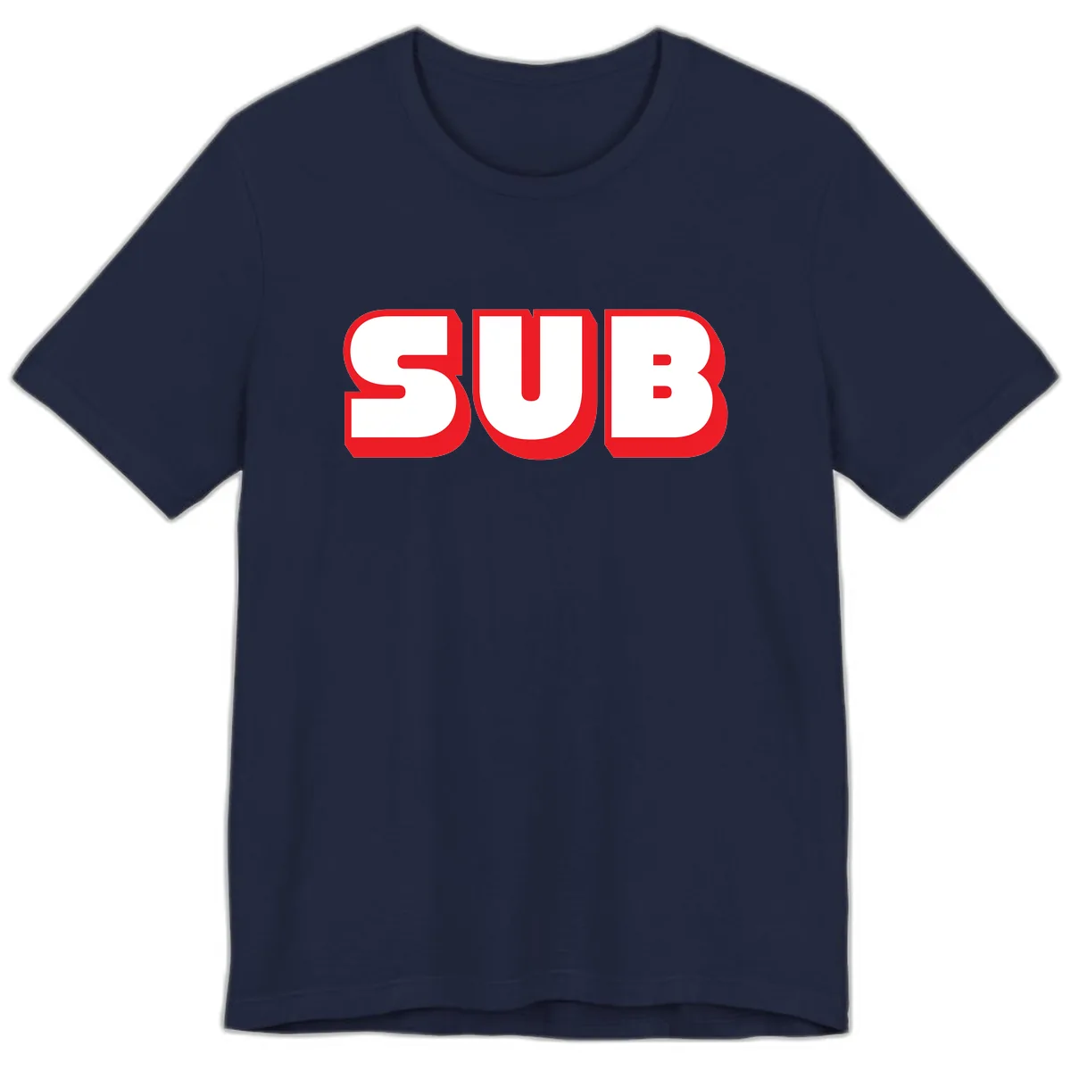Sub Three Bold Graphic Premium T-Shirt in Navy