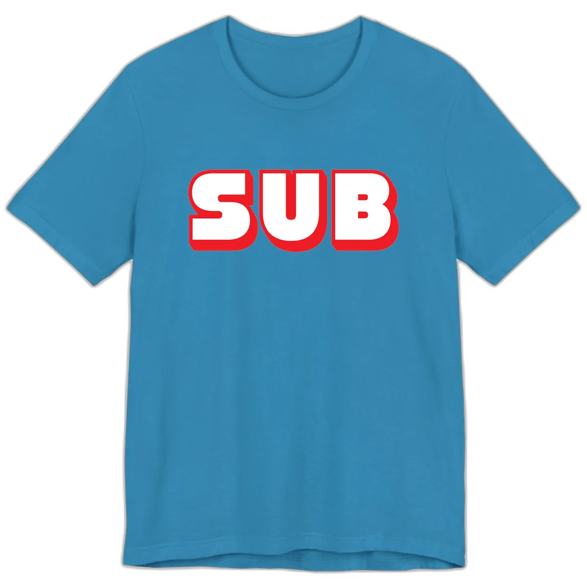 Sub Three Bold Graphic Premium T-Shirt in Aqua