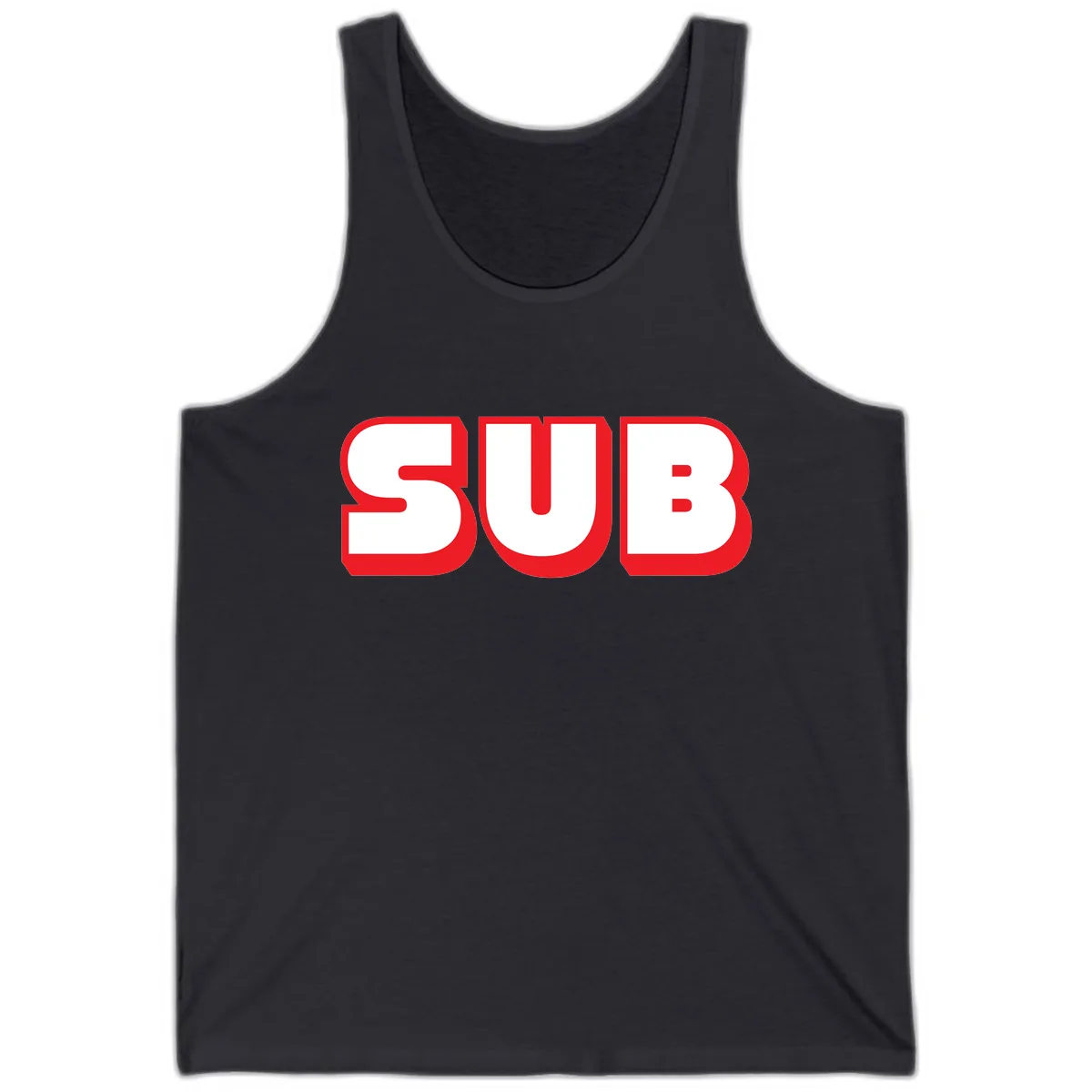 Sub Three Bold Graphic Tank in Dark Grey