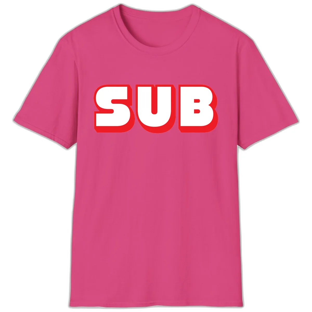 Sub Three Bold Graphic T-Shirt in Heliconia