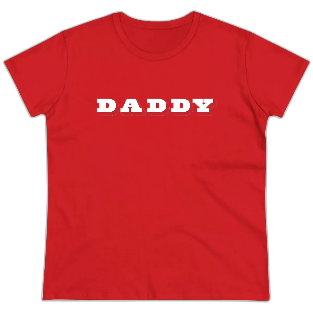 Daddy Bold Red Typography Design Ladies Tee in Red