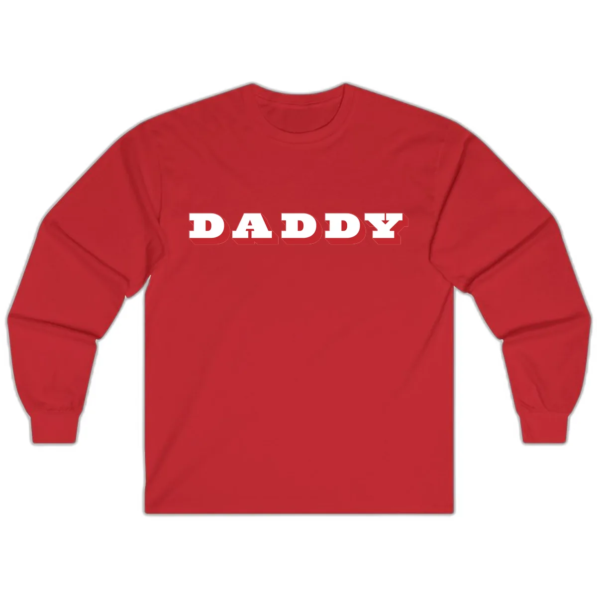 Daddy Bold Red Typography Design Long Sleeve in Red