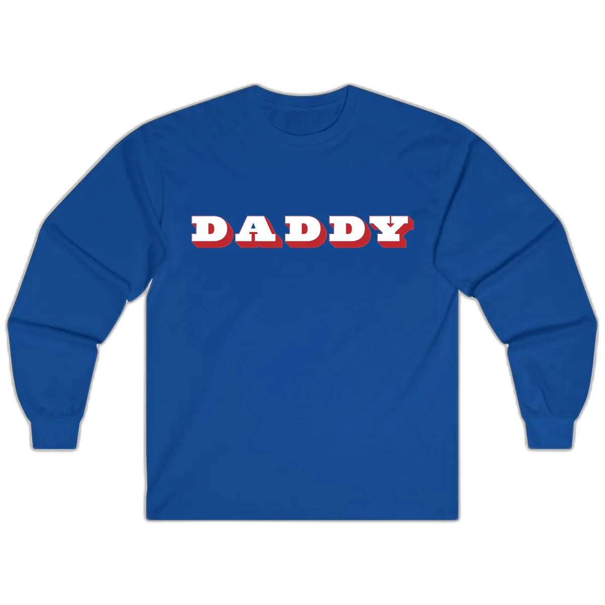 Daddy Bold Red Typography Design Long Sleeve in Royal