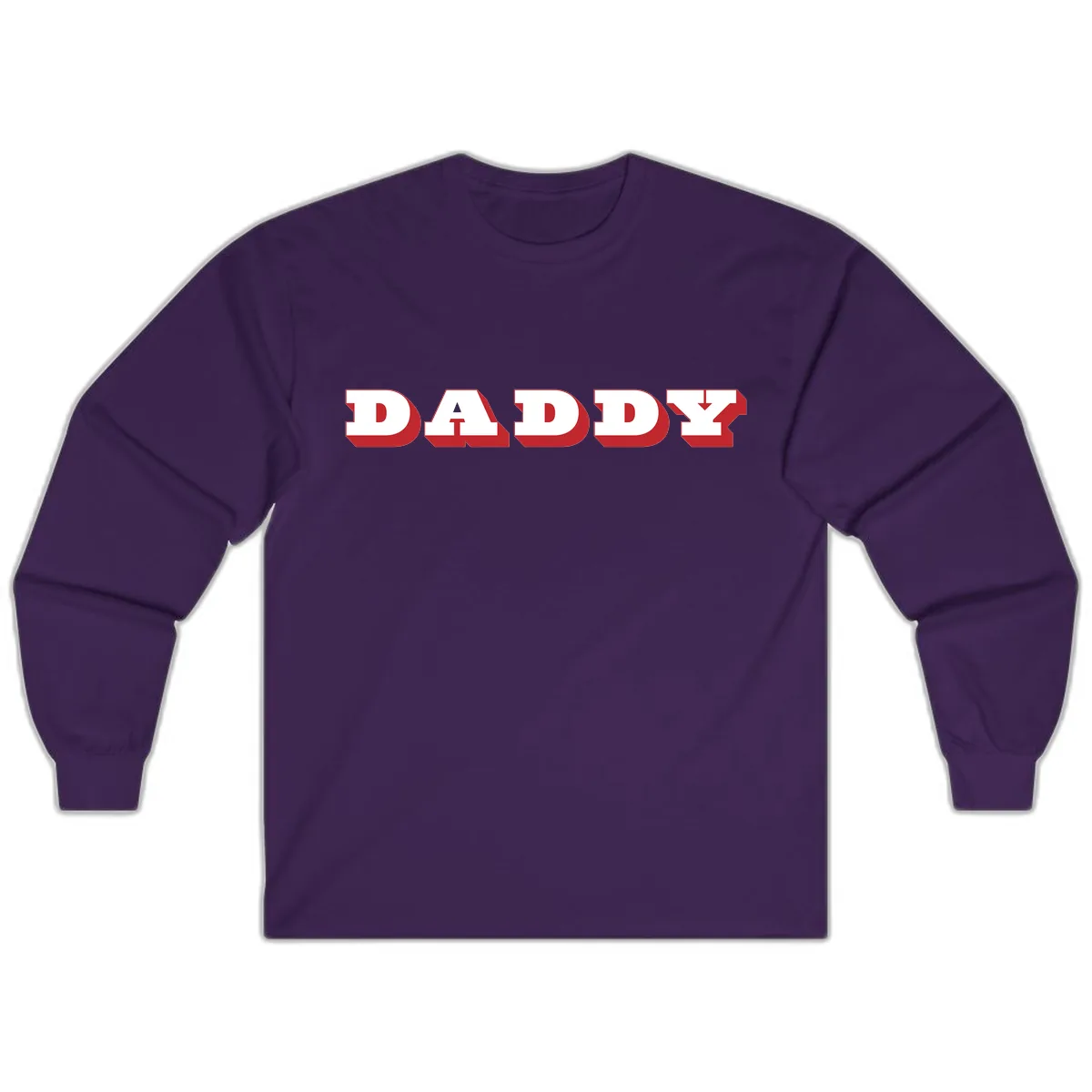 Daddy Bold Red Typography Design Long Sleeve in Purple