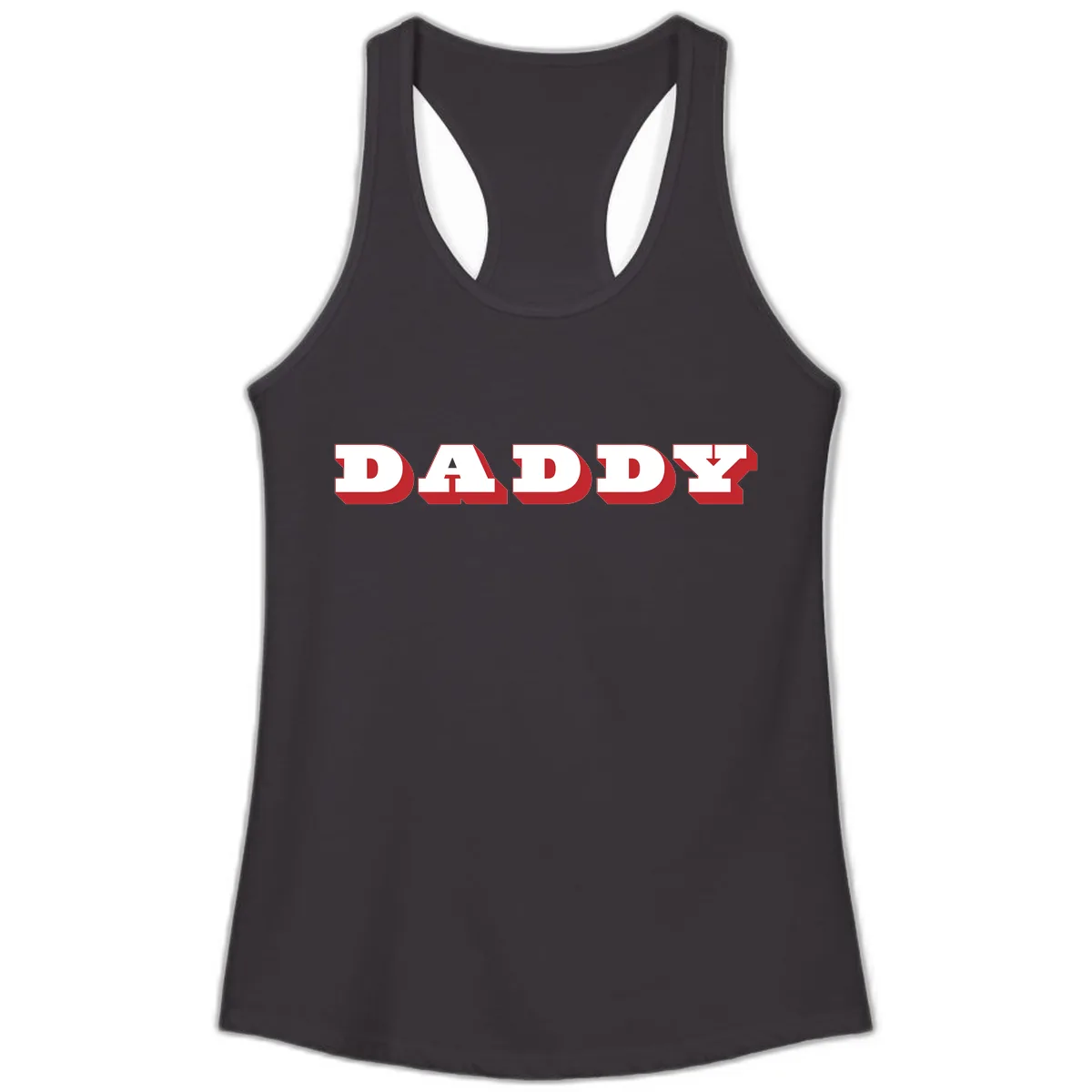 Daddy Bold Red Typography Design Ladies Tank in Black