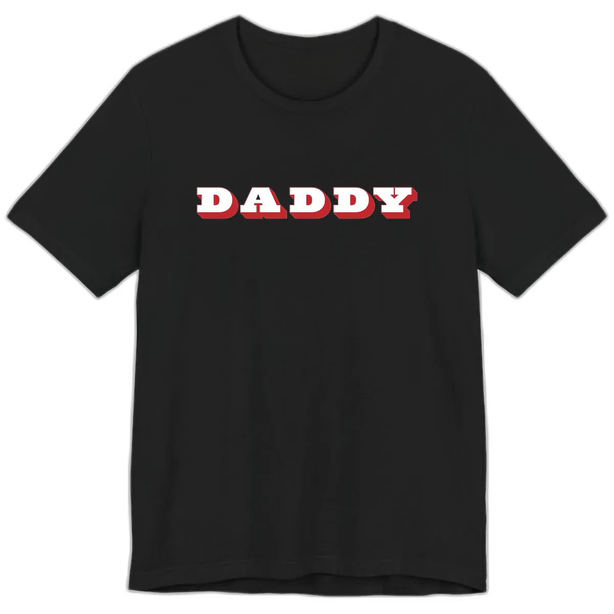 Daddy Bold Red Typography Design Premium T-Shirt in Black