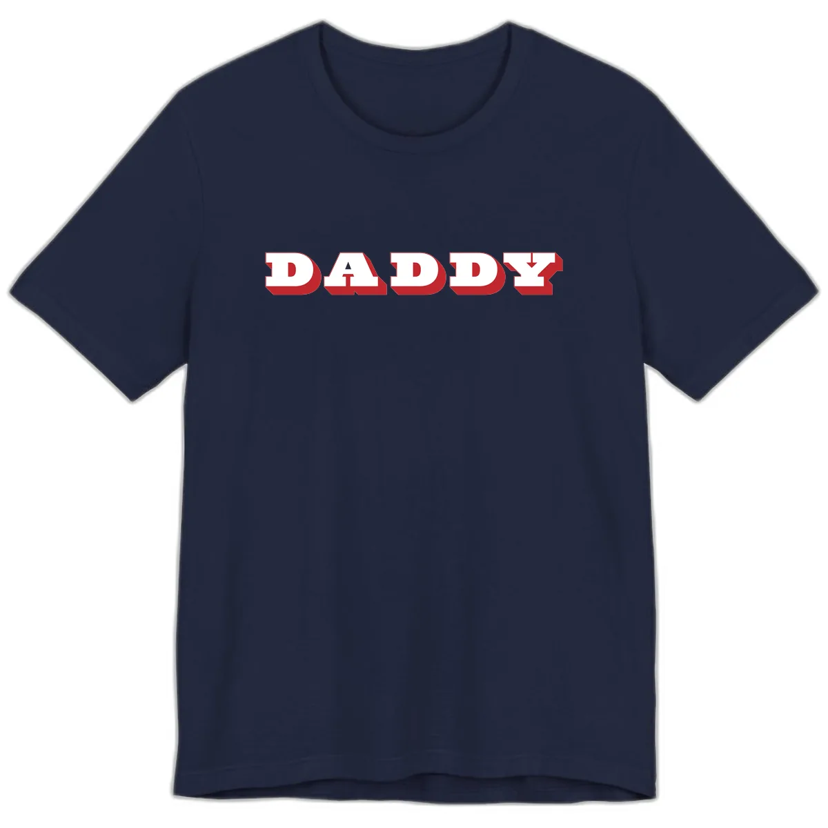 Daddy Bold Red Typography Design Premium T-Shirt in Navy