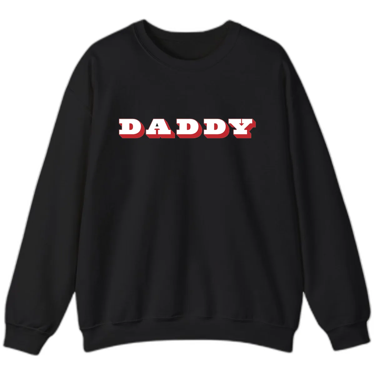 Daddy Bold Red Typography Design Sweatshirt in Black