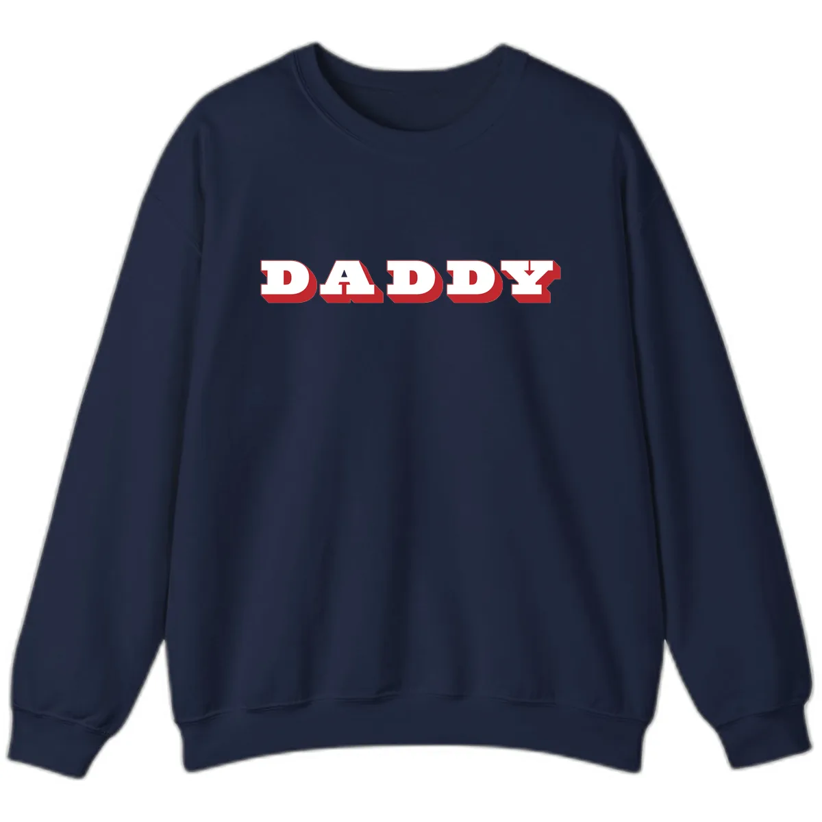 Daddy Bold Red Typography Design Sweatshirt in Navy