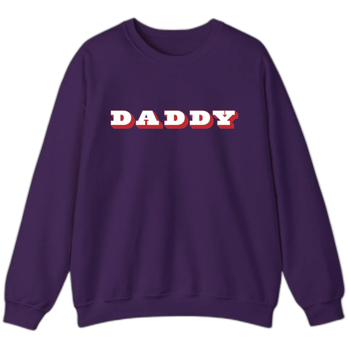 Daddy Bold Red Typography Design Sweatshirt in Purple