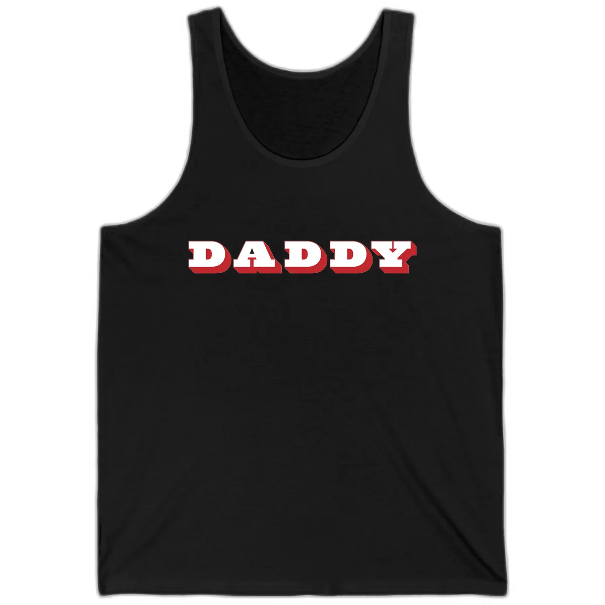 Daddy Bold Red Typography Design Tank in Black