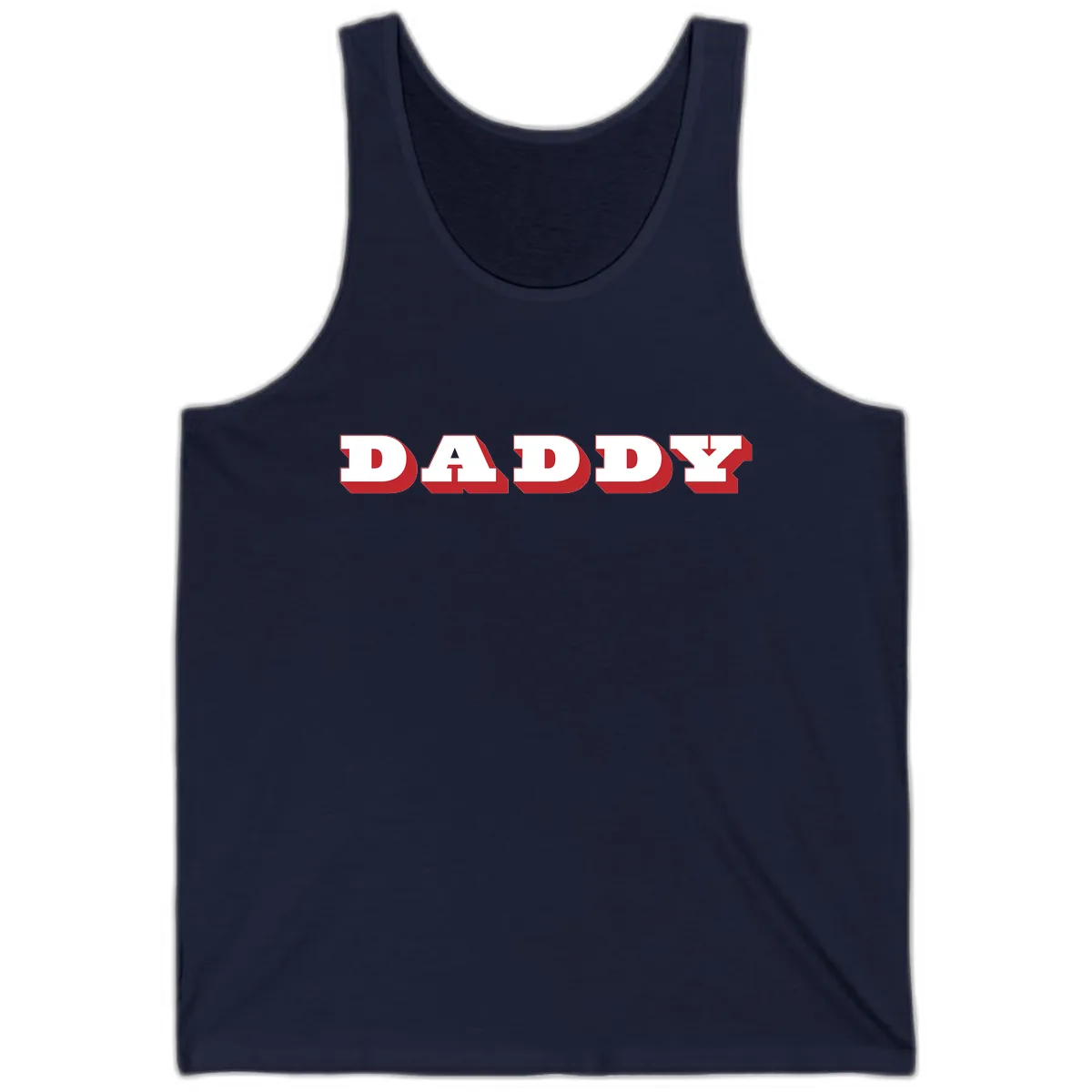 Daddy Bold Red Typography Design Tank in Navy